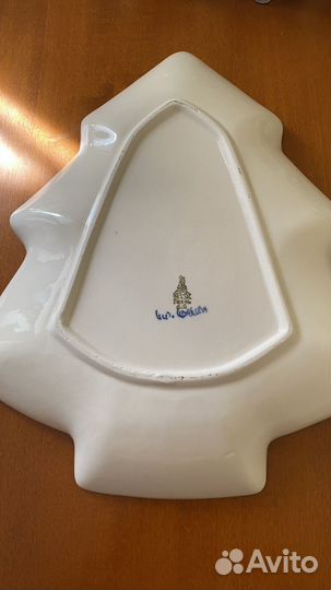 Блюдо Елочка Гжель