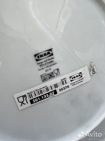 Тарелки IKEA белые 27 см 2 штуки