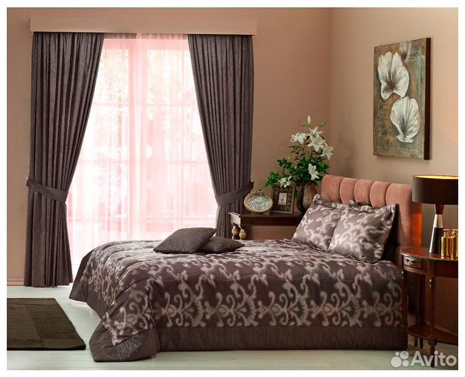 Шторы и покрывало комплект