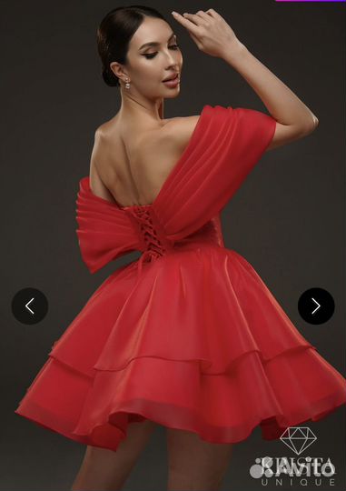 Прокат платье с пышной короткой юбкой