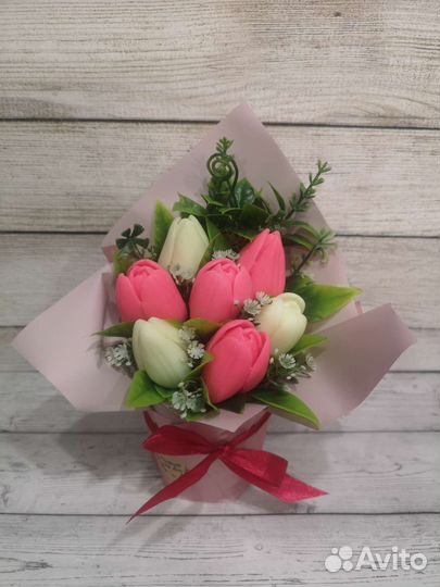 Букет тюльпанов из мыла