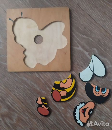 Деревянные пазлы и вкладыши