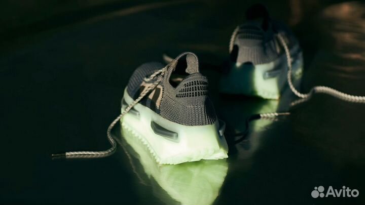 Кроссовки Adidas NMD S1 Grey Green Glow