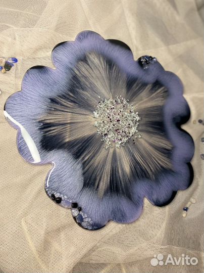 Тарелка блюдо посуда поднос из эпоксидной смолы