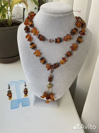 Колье сотуар из янтаря
