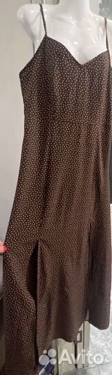 Сарафан вискоза коричневый в горошек, М, Италия