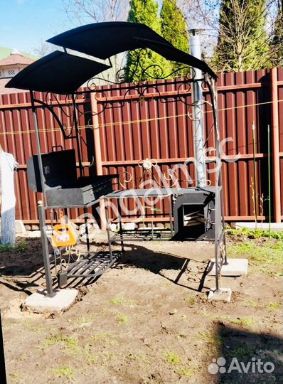 Мангал с печью под казан