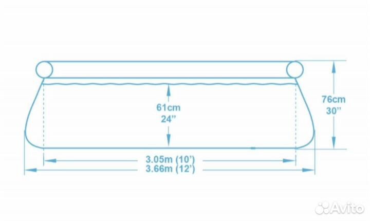 Бассейн надувной круглый, насос в комплекте