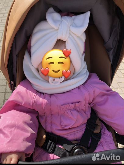 Тюрбан шапка+снуд и комбез осень для девочки 1-2г