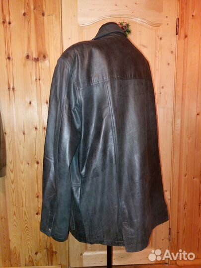 Кожаная куртка мужская 56