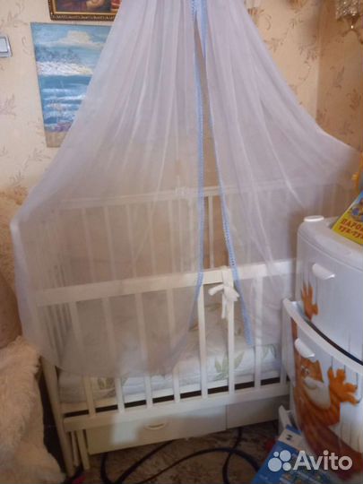 Детская кровать с матрасом бу