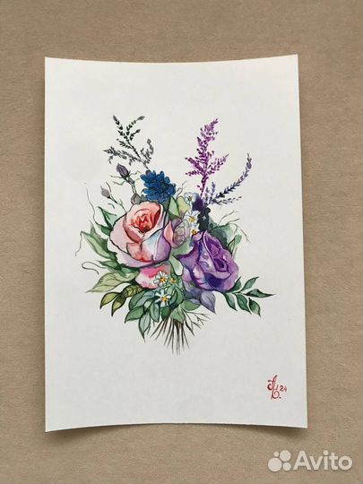 Цветы акварель