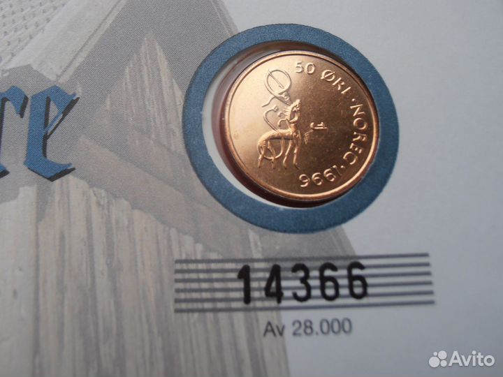 Норвегия Конверт с монетой