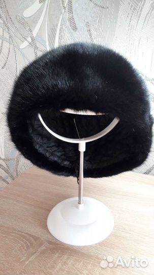 Шапка норковая женская черная