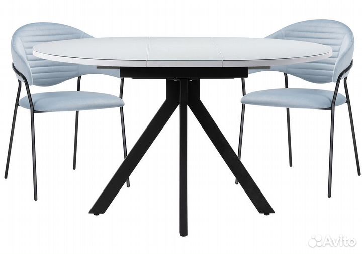 Обеденная группа Алейида белый - голубой - черный