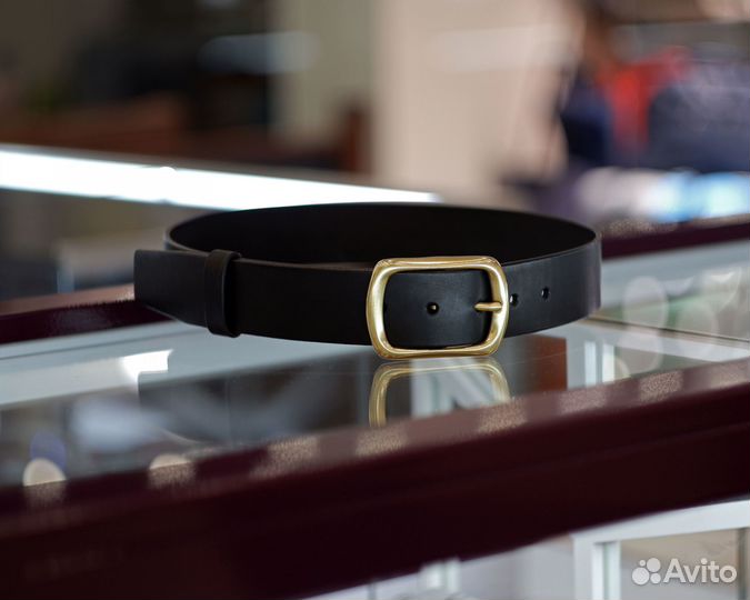 Ремень из натуральной кожи 40 мм Чёрный