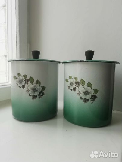 Эмалированные банки для сыпучих продуктов