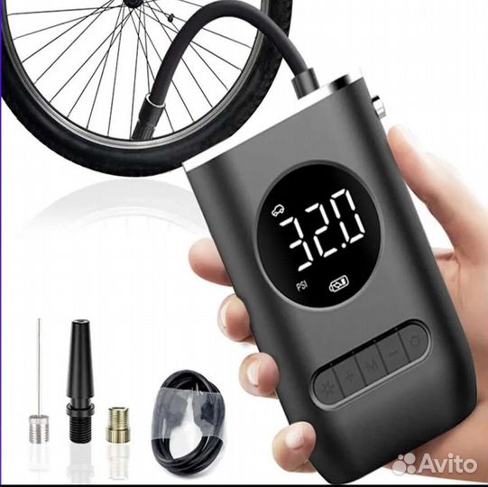 Портативный мини насос компрессор для колес новый