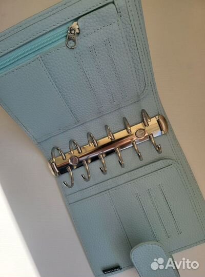 Кожаный ежедневник на кольцах