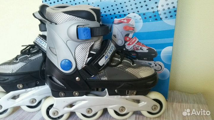 Коньки роликовые раздвижные Action р-р S(32-35)