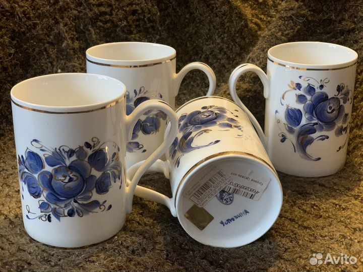 Чашки и чайные пары Гжель