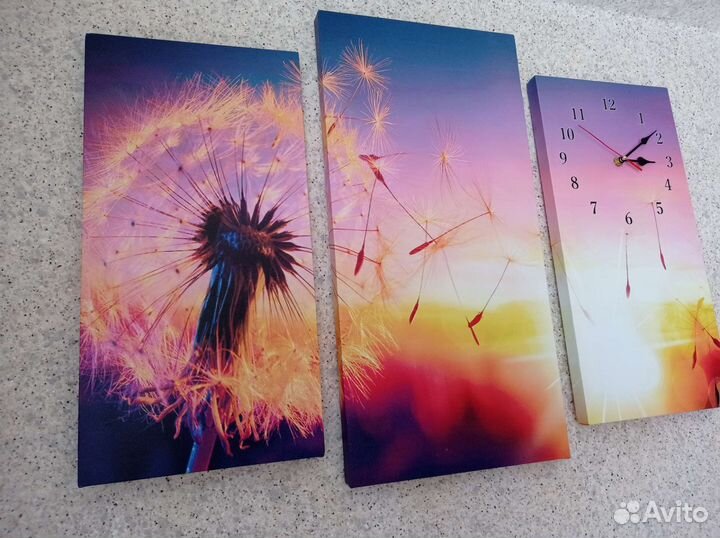 Модульная картина на холсте с часами