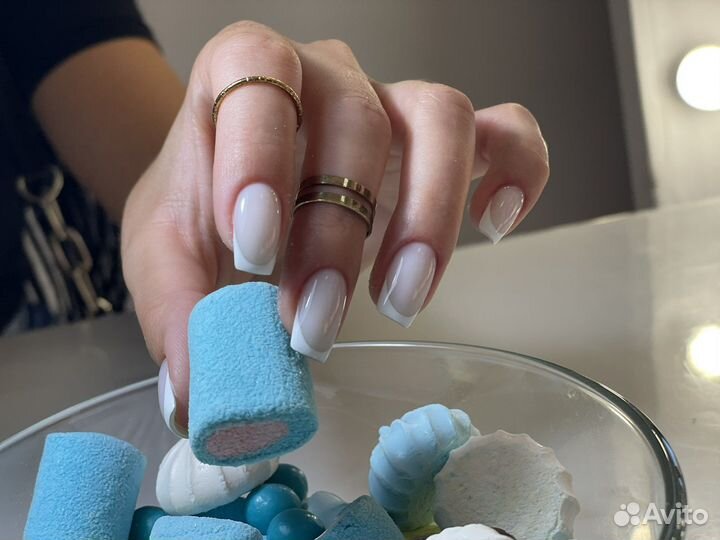 Маникюр гель лак наращивание педикюр