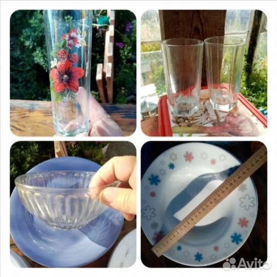 Посуда: тарелки, кружки, стаканы