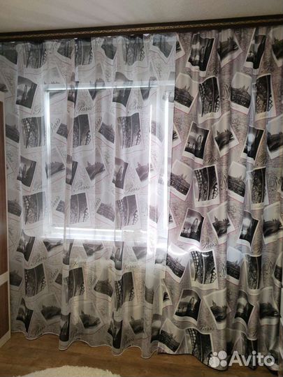 Комплект шторы и тюль бу
