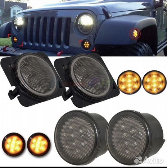 Светодиодные поворотники на jeep wrangler jk