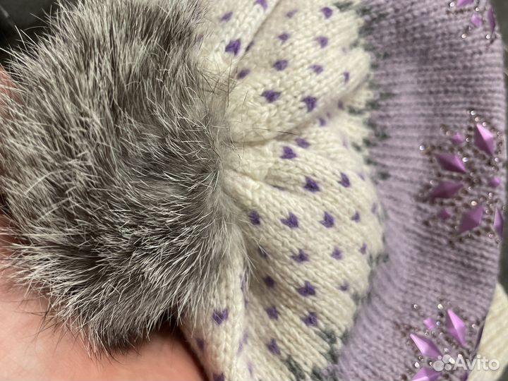 Берет для девочки с кашемиром