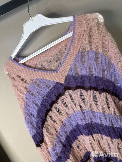 Свитер фиолетовый ажурный М