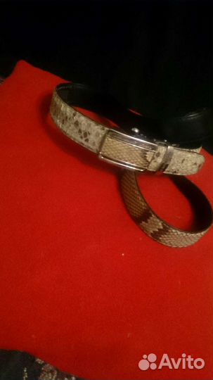 Ремень мужской из натуральной змеиной кожи кобра