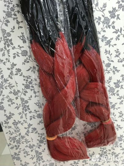 Канекалон омбре чёрный с тёмно-красным