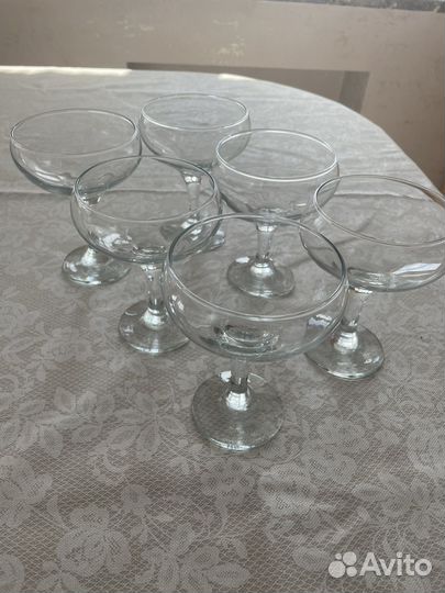 Бокал под шампанское/мартини/креманка и стопки