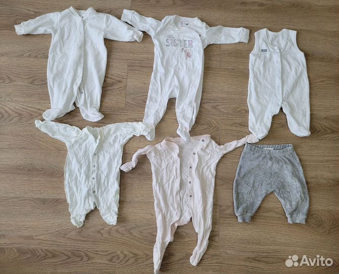 Большой пакет детской одежды на девочку 0-6 мес