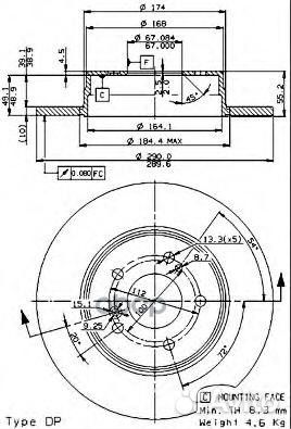 Диск тормозной MB W203/W210 -07 1.8-4.3 задн.ве