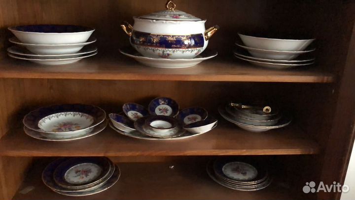 Набор столовой посуды кобальт полевой цветок