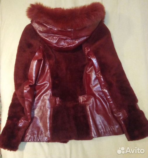 Шуба куртка женская кожа мех, 44 размер