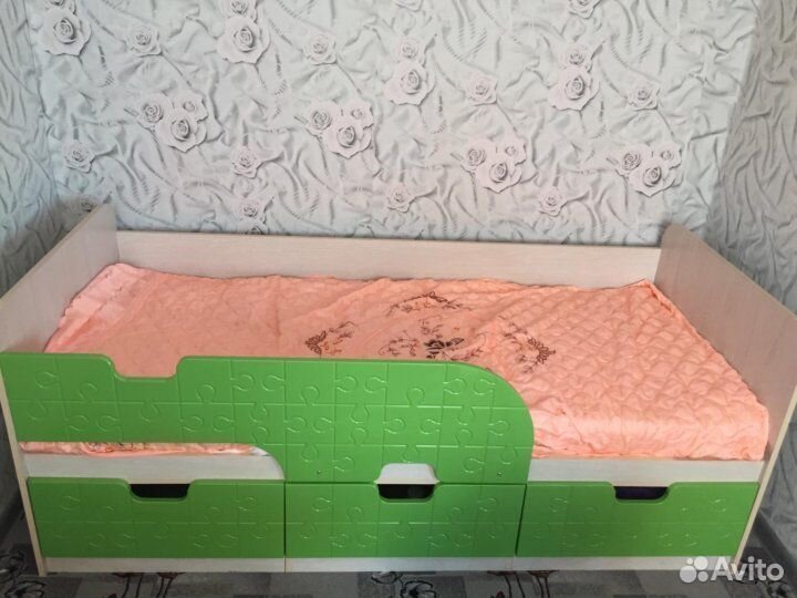 Детская кровать с бортиком Минима Лего 80х160