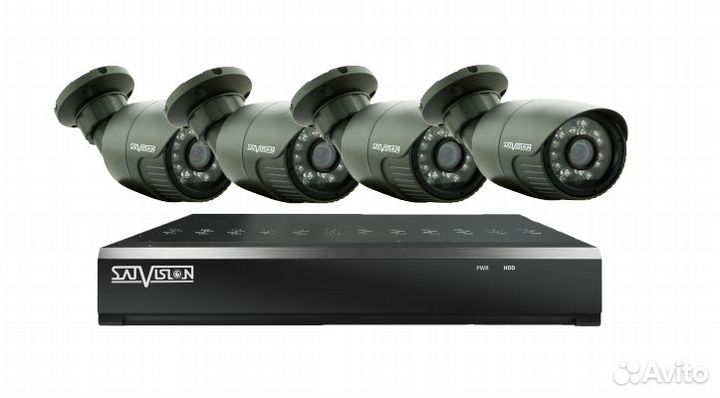 Комплект видеонаблюдения дача 4 камеры