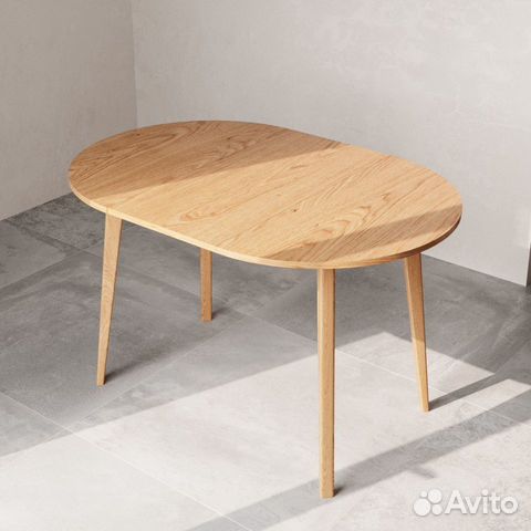 Раздвижной круглый стол из дуба