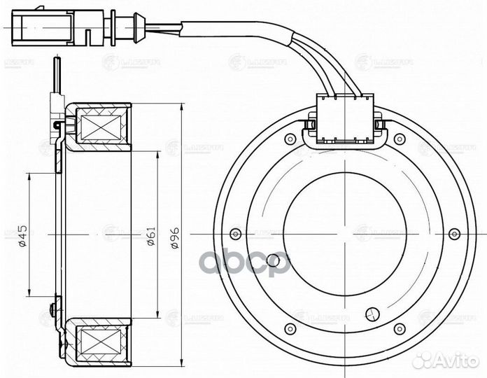 Катушка эл/магн. компрессора кондиц. lmcc 1801
