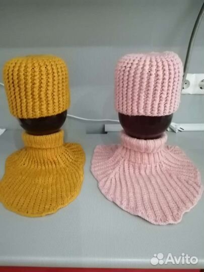 Комплект шапка и снуд зимний