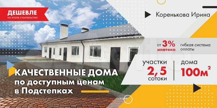 Таунхаус 100 м² на участке 3 сот.