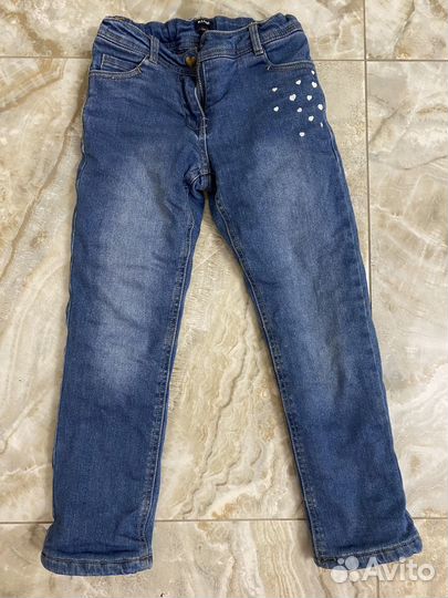 Джинсы для девочки утеплённые