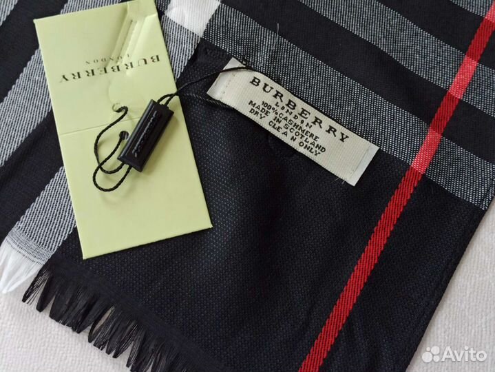 Палантин Шарф Кашемир Burberry чёрный новый