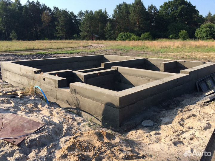 Заливка фундамента под баню