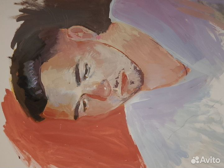 Портрет молодого человека в 3/4, масло