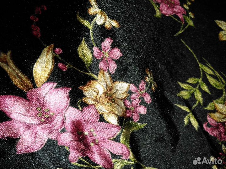 Ткань бархат с цветами